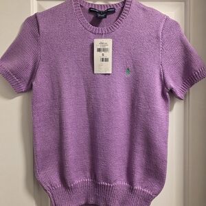 Purple Short Sleeve Sweater